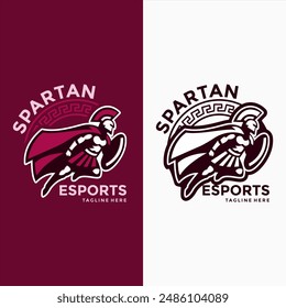 Spartan esport logo with viking symbol and shield
