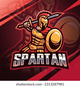 Spartan esport mascot logo design