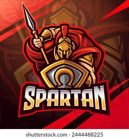 Spartan esport mascot logo design