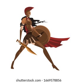 spartan female amazon warrior with sword