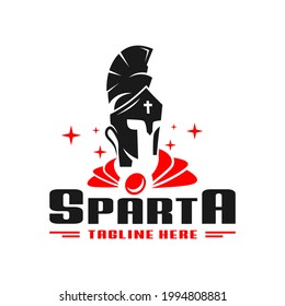 spartan fighter illustration logo design