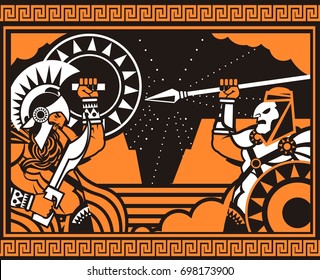 spartan fighting a masked persian