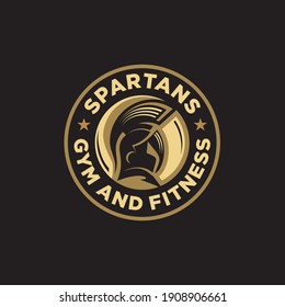 Spartan Fitness And Gym Logo Vector . Fitness Logo . Bodybuilding Logo design inspiration, sports logo template with spartan warriors.