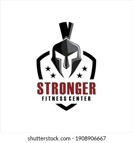 Spartan Fitness And Gym Logo Vector . Fitness Logo . Bodybuilding Logo design inspiration, sports logo template with spartan warriors.