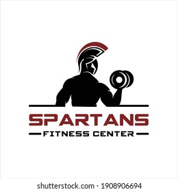 Spartan Fitness And Gym Logo Vector . Fitness Logo . Bodybuilding Logo design inspiration, sports logo template with spartan warriors.