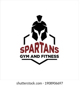 Spartan Fitness And Gym Logo Vector . Fitness Logo . Bodybuilding Logo design inspiration, sports logo template with spartan warriors.