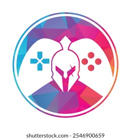 Spartan Spiel Pad Vektor Logo Illustration. Symbol für Spartan-Joystick-Vorlage.