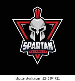 Spartan Gaming Mascot Logo Design Template Inspiration, Vector Illustration.