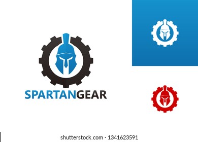 Spartan Gear Logo Template Design Vector, Emblem, Design Concept, Creative Symbol, Icon