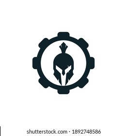 Logo-Design für das Konzept der spartanischen Gangform. Old Vintage Antiques Spartanischer Krieger, Vektordesign