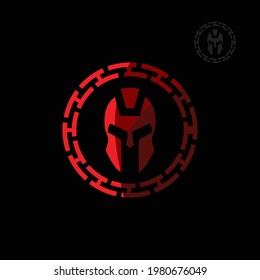 Spartan Gladiator head or helmet logo vector symbol illustration template