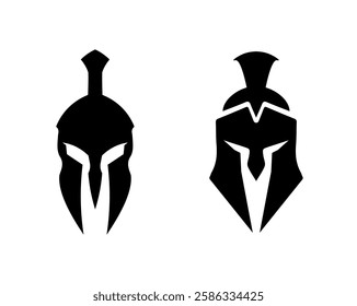 spartan and gladiator helmet logo icon designs vector