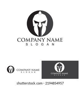 Spartan gladiator helmet logo vector