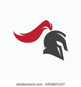 Spartan or gladiator helmet logo vector design