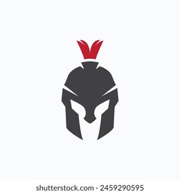 Diseño de Vector de logotipo de casco espartano o gladiador