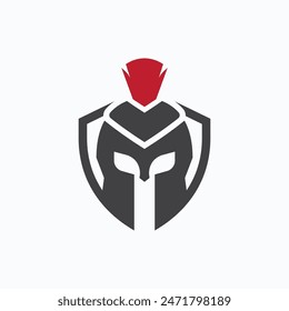 Spartan or gladiator helmet logo vector design