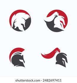 Spartan or gladiator helmet logo vector design