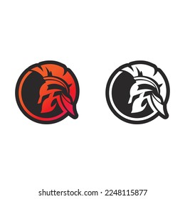 Logo-Designs von Spartan und Gladiator-Symbolen, Vektorgrafiken