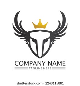 spartan and gladiator logo icon designs vector