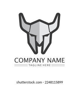 Logo-Designs von Spartan und Gladiator-Symbolen, Vektorgrafiken