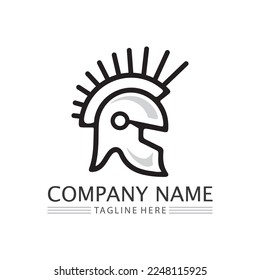 diseño vectorial de iconos de logotipo de espartano y gladiador
