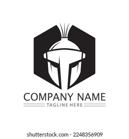 diseño vectorial de iconos de logotipo de espartano y gladiador
