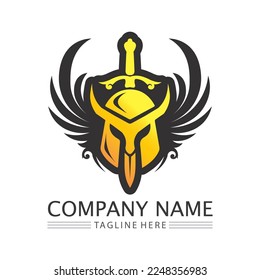 spartan and gladiator logo icon designs vector
