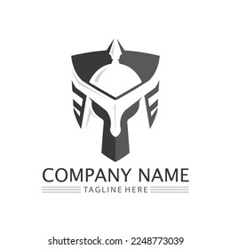 Logo-Designs von Spartan und Gladiator-Symbolen, Vektorgrafiken