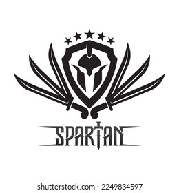 Logo-Designs von Spartan und Gladiator-Symbolen, Vektorgrafiken