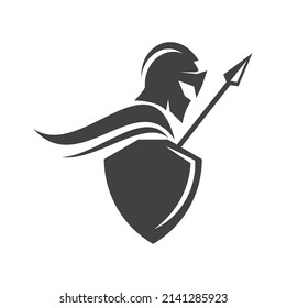 Diseño vectorial del logotipo del gladiador espartano