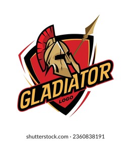 spartan gladiator mascot sport logo design vector