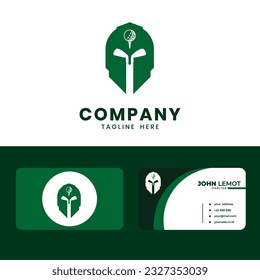 Spartan Golf Logo Design With Name Card Template for Your Company