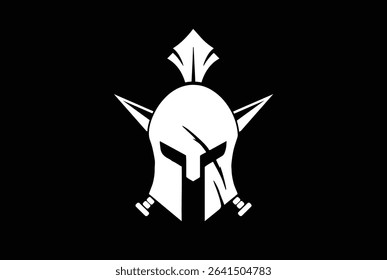 Spartan gym logo vector with claw and cross swords - Gladiator logo.