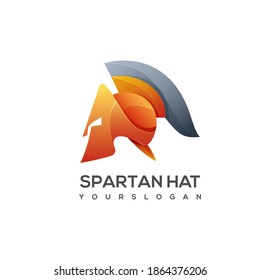 Spartan Hat Logo Gradient Colorful Abstract Design Vector