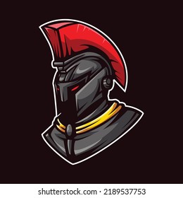 Spartan Head Mascot Cartoon Illustration