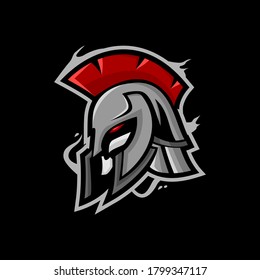 spartan head mascot logo for sport and esport logo design