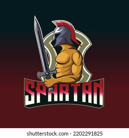 Spartan head shield mascot logo good use for symbol identity emblem badge and more