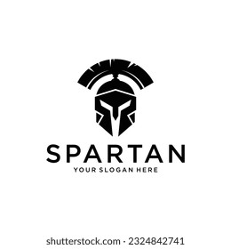 Spartan Head Soldier Creative Logo Design Vector