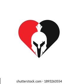 Logo-Design für ein spartanisches Herzdesign. Old Vintage Antiques Spartanischer Krieger, Vektordesign