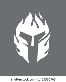 Spartan Helm Abstract Flame Art