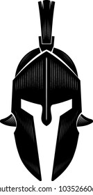 Spartan Helm Front Calligraphic Art