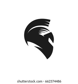 Spartan helm silhouette logo template