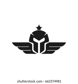 Spartan helm silhouette logo template