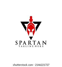 Spartan Helmed Logo Design Concept Vector 