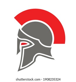 spartan helmet  in ancient war symbol vector design