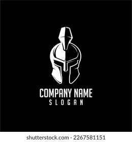 spartan helmet badge vector logo