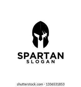 spartan helmet black logo icon designs vector illustration