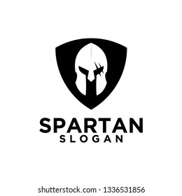 spartan helmet black logo icon designs vector illustration