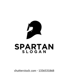 spartan helmet black logo icon designs vector illustration