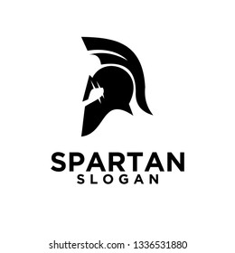 spartan helmet black logo icon designs vector illustration